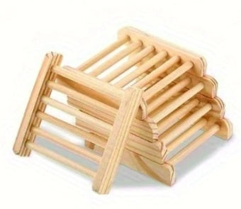 Soap rack with elevated design for proper drainage and hygiene.