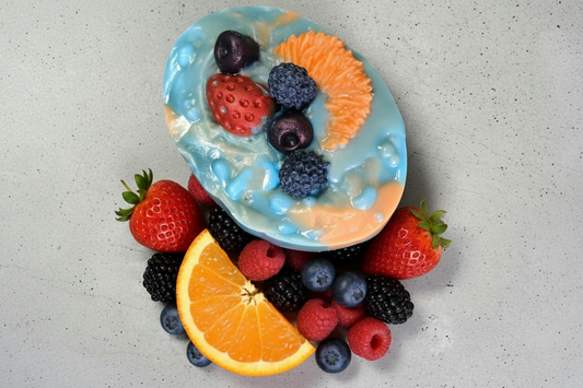 Berry Sorbet Bar with colorful fruit accents, made with Shea, Mango, and Cocoa Butter.